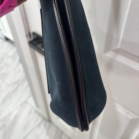 M. Gemi Teal and Black Leather Messenger Bag - Picture 9 of 13